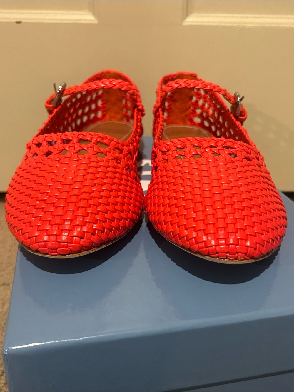 NWT Staud Nell Mary Jane Flats | Wild Poppy - Picture 3 of 12